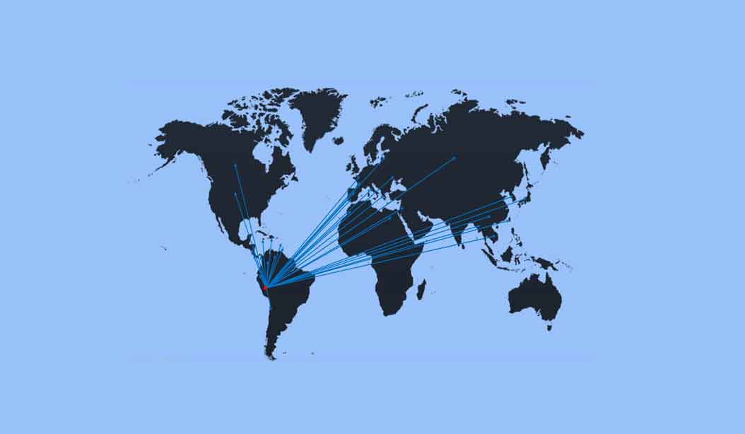 Mapamundi de nuestros puntos de entrega